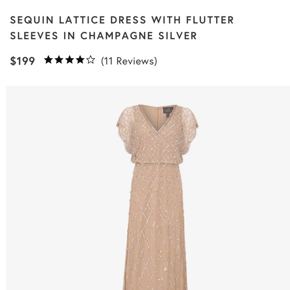 Adrianna Papell beaded dress champagne